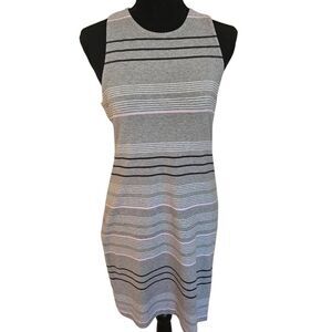 Lou & Grey Womens Striped Racerback Sleeveless Summer Tank Dress Gray XS
